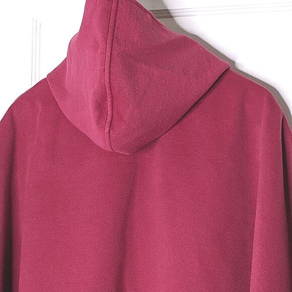 Violet Red Poly Fleece Zip Up Hooded Poncho size XL - Picture 9 of 10